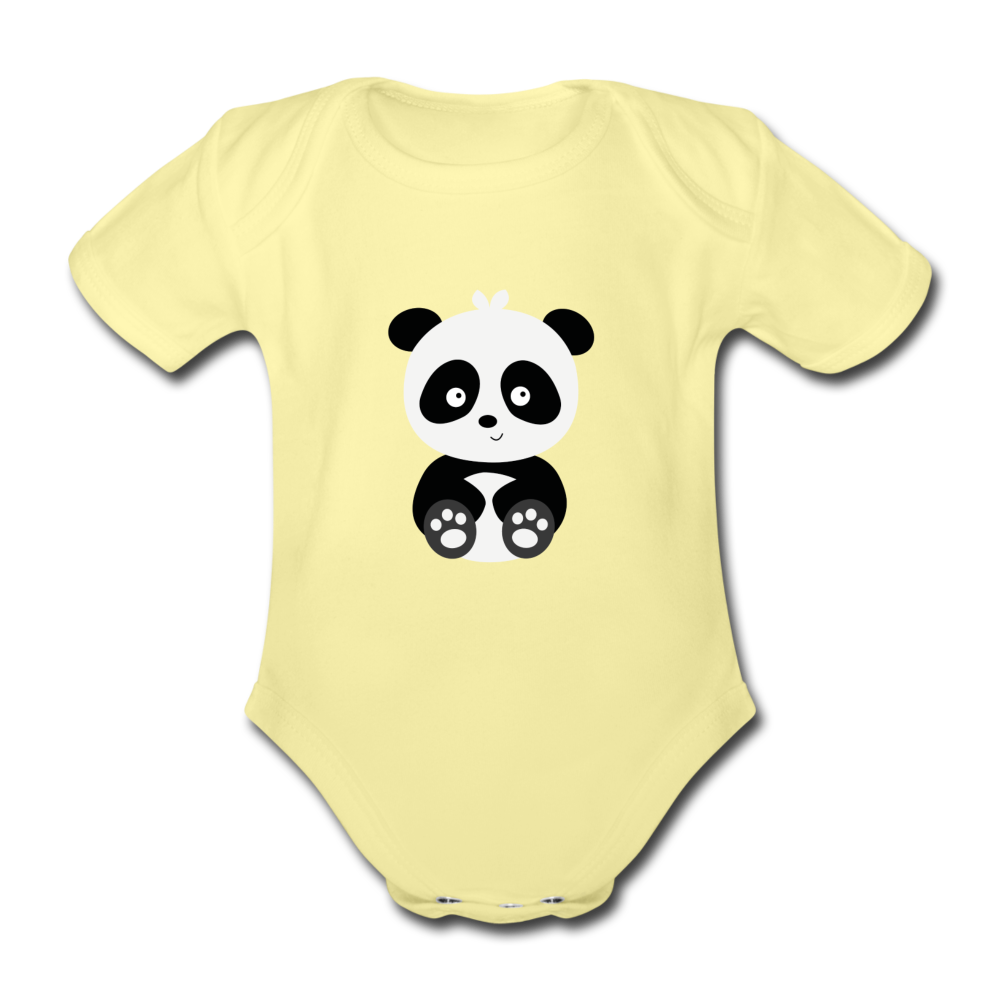 Baby Bio-Kurzarm-Body Pat Panda - Hellgelb