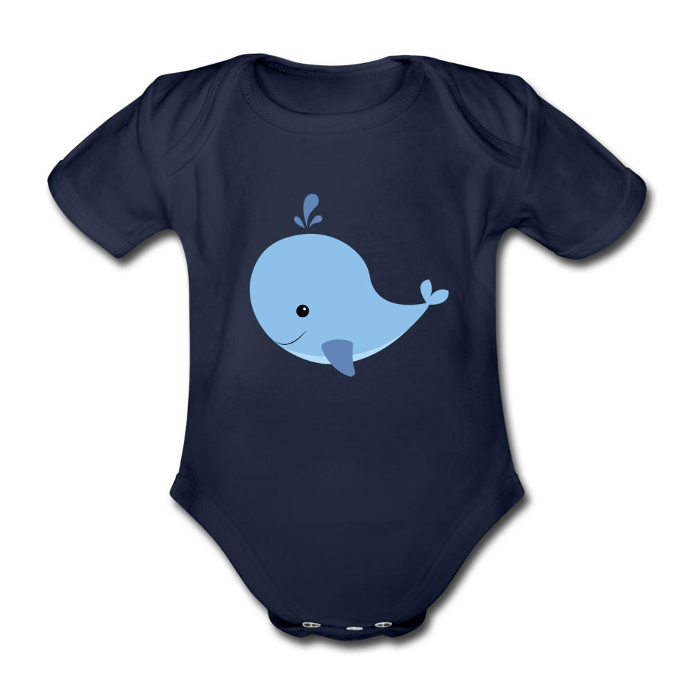 Baby Bio-Kurzarm-Body Willi Wal - Dunkelnavy