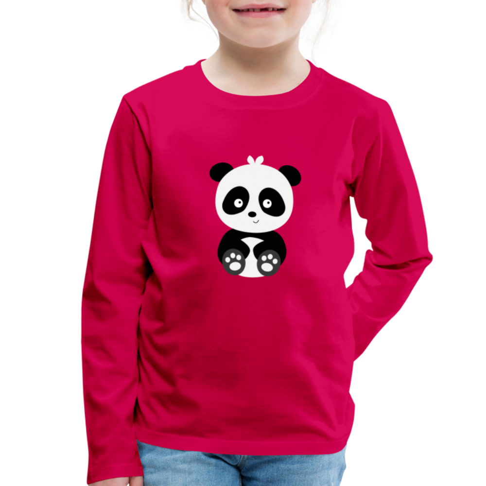 Bio-Langarmshirt Pat Panda - dunkles Pink