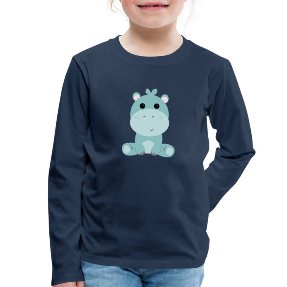 Bio-Langarmshirt Nils Nilpferd - Navy