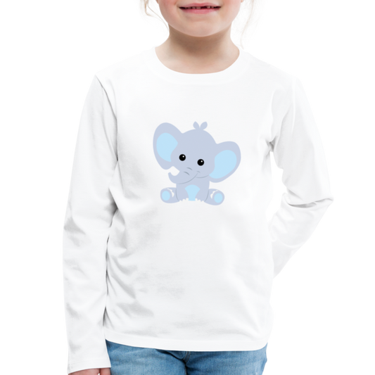 Bio-Langarmshirt Elli Elefant - Weiß