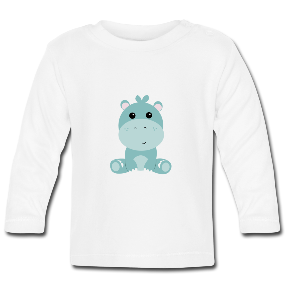 Baby Bio-Langarmshirt Nils Nilpferd - Weiß