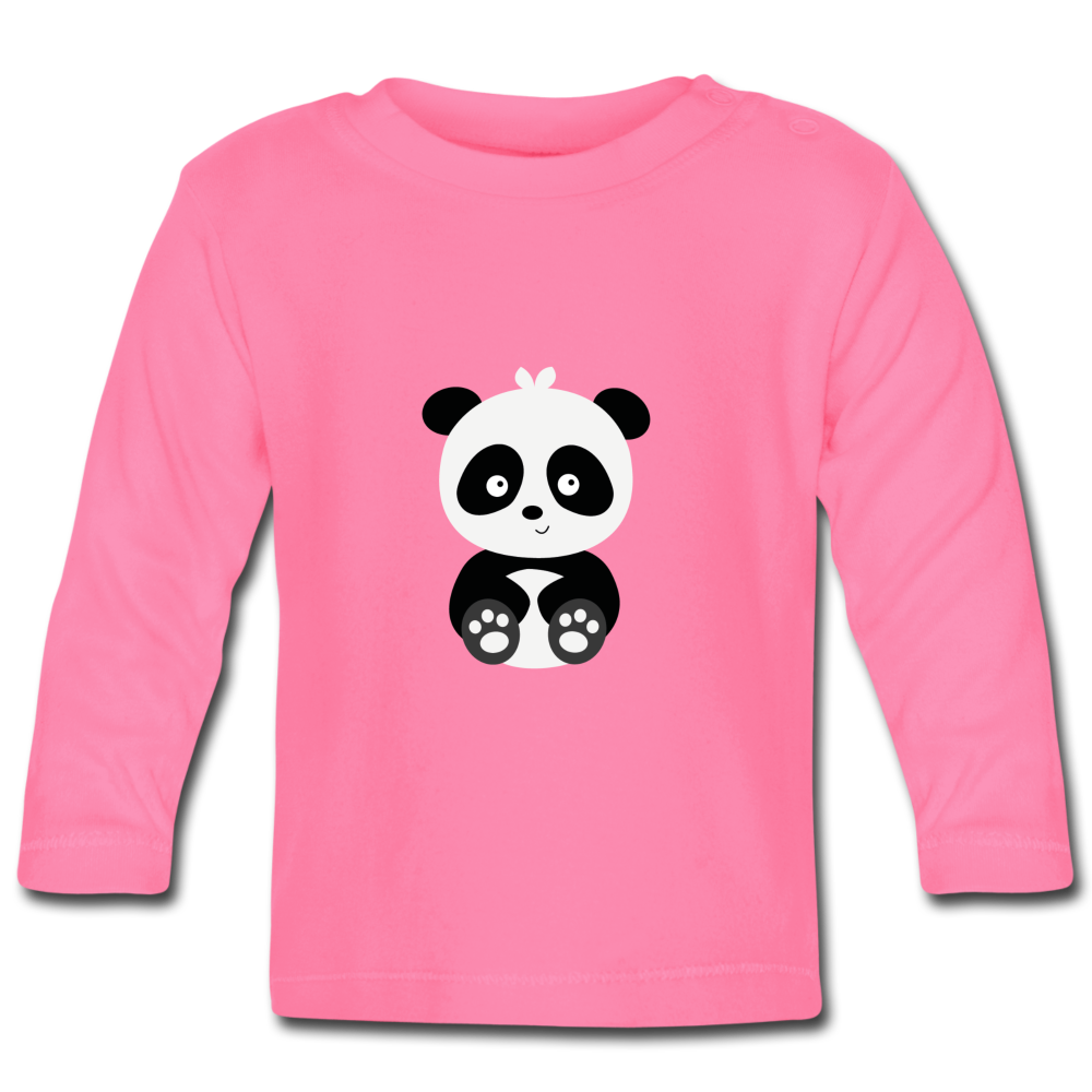 Baby Bio-Langarmshirt Pat Panda - Azalea