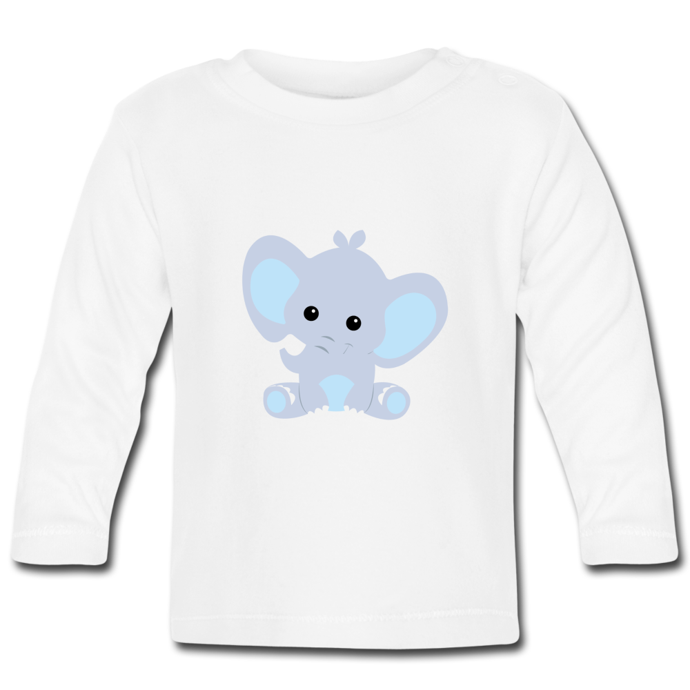 Baby Bio-Langarmshirt Elli Elefant - Weiß