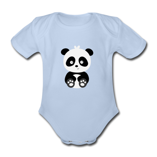 Baby Bio-Kurzarm-Body Pat Panda - Sky