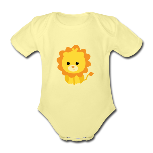 Baby Bio-Kurzarm-Body Leo Löwe® - Hellgelb