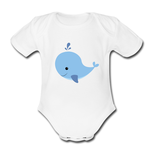 Baby Bio-Kurzarm-Body Willi Wal - Weiß