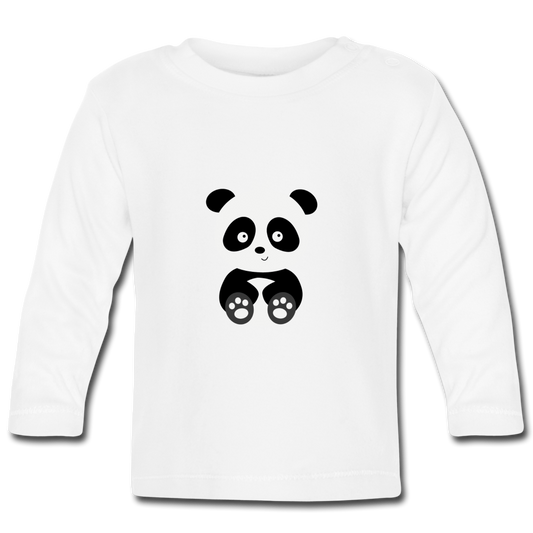 Baby Bio-Langarmshirt Pat Panda - Weiß